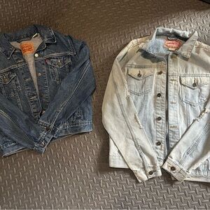 Levi's Dark Blue and Light Blue Denim Jackets